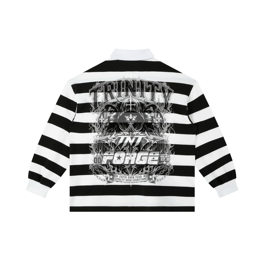 TRINITY Color Block Stripe Polo Shirt