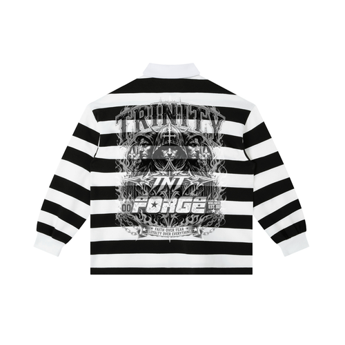 TRINITY Color Block Stripe Polo Shirt