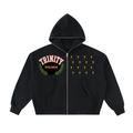 TRINITY X MIDNIGHT AURA Fleeced Full-Zip Boxy Hoodie