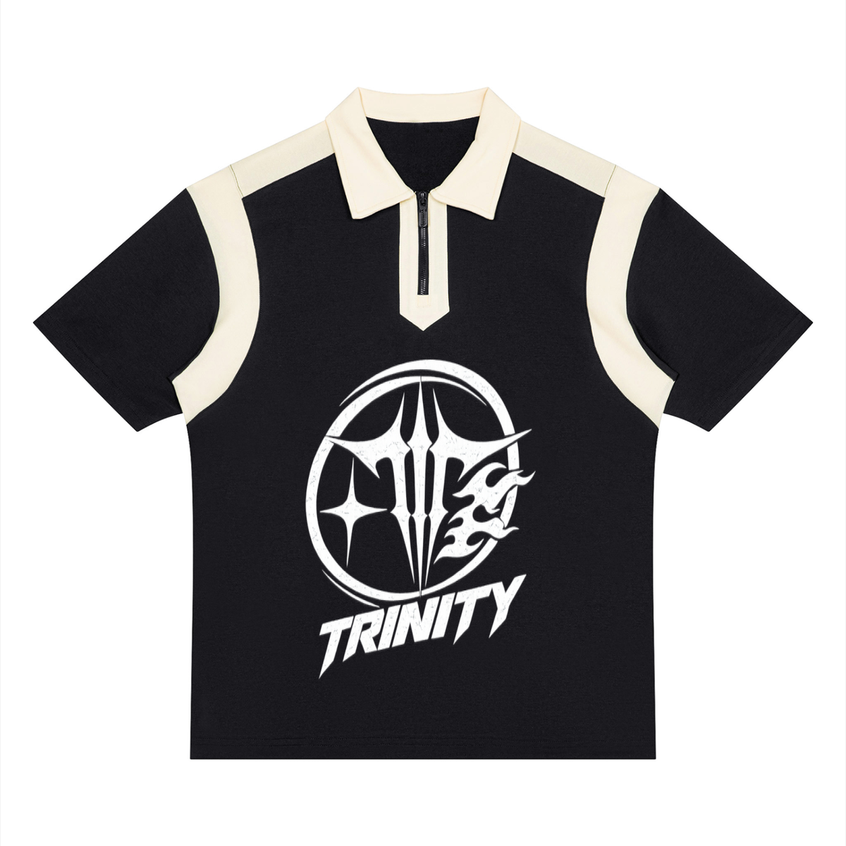 TRINITY Unisex Color Block Quarter Zip Polo Shirt