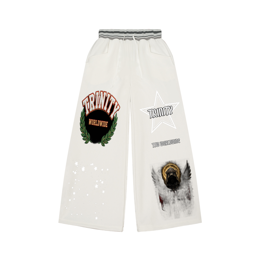 TRINITY Striped Waist Wide Leg Pants
