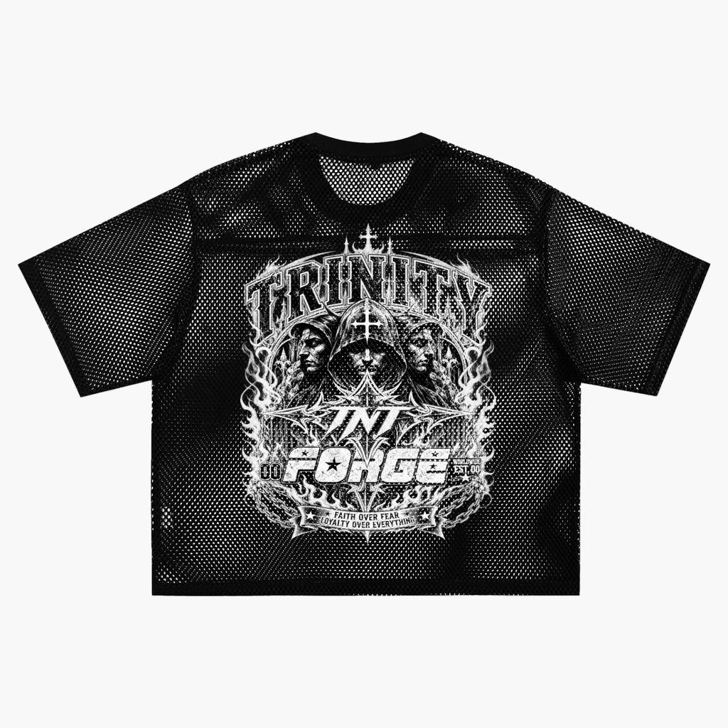 TRINITY See-through Boxy Net T-Shirt