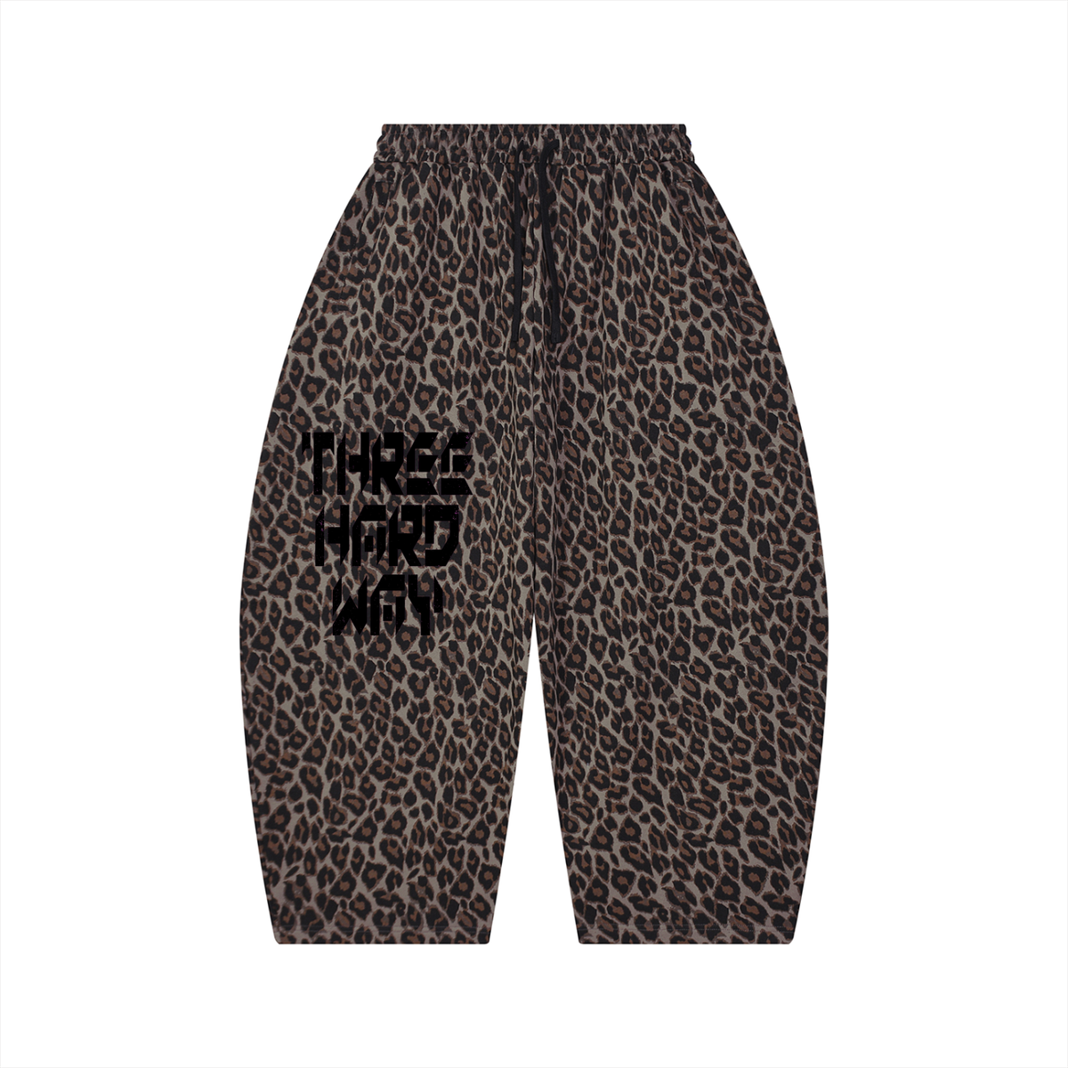 TRINITY X MIDNIGHT AURA Unisex Leopard Barrel Leg Sweatpants