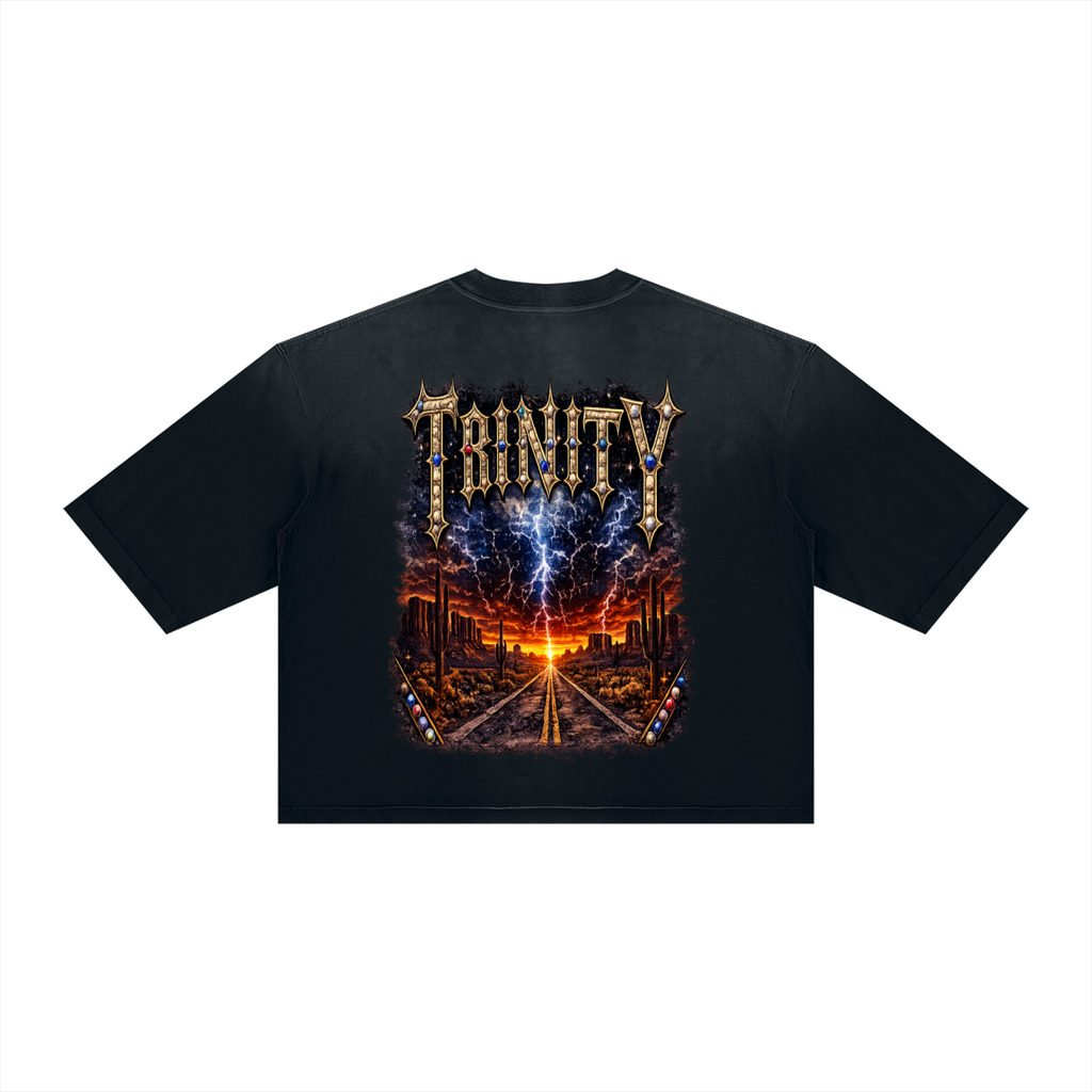 TRINITY Unisex Vintage Wash Sunfade Boxy T-Shirt