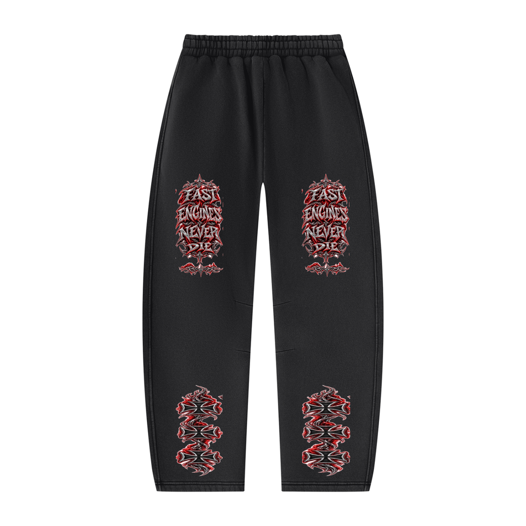 TRINITY Unisex Vintage Wash Barrel Leg Fleece Sweatpants