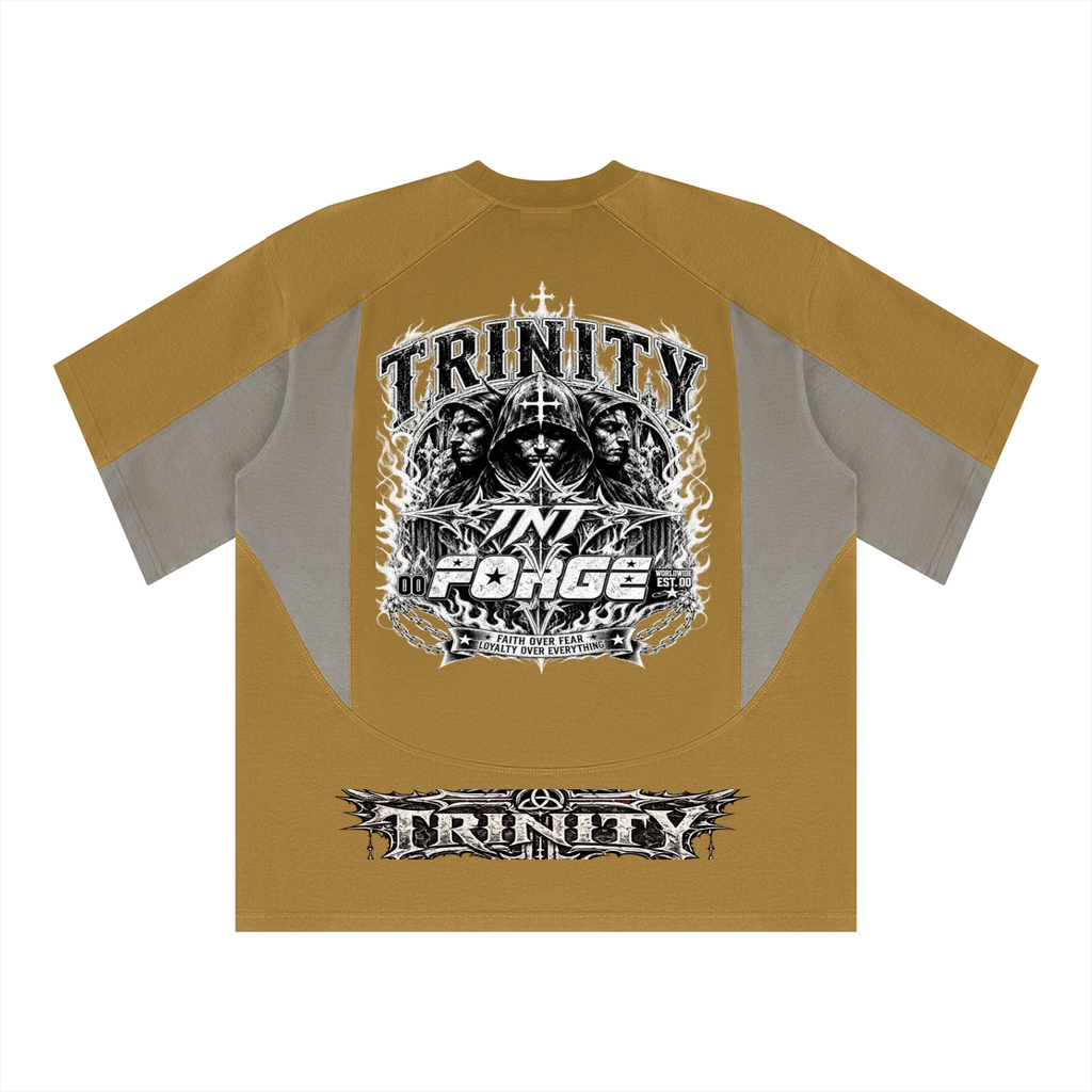 TRINITY X MIDNIGHT AURA Unisex Color Block Paneling T-Shirt