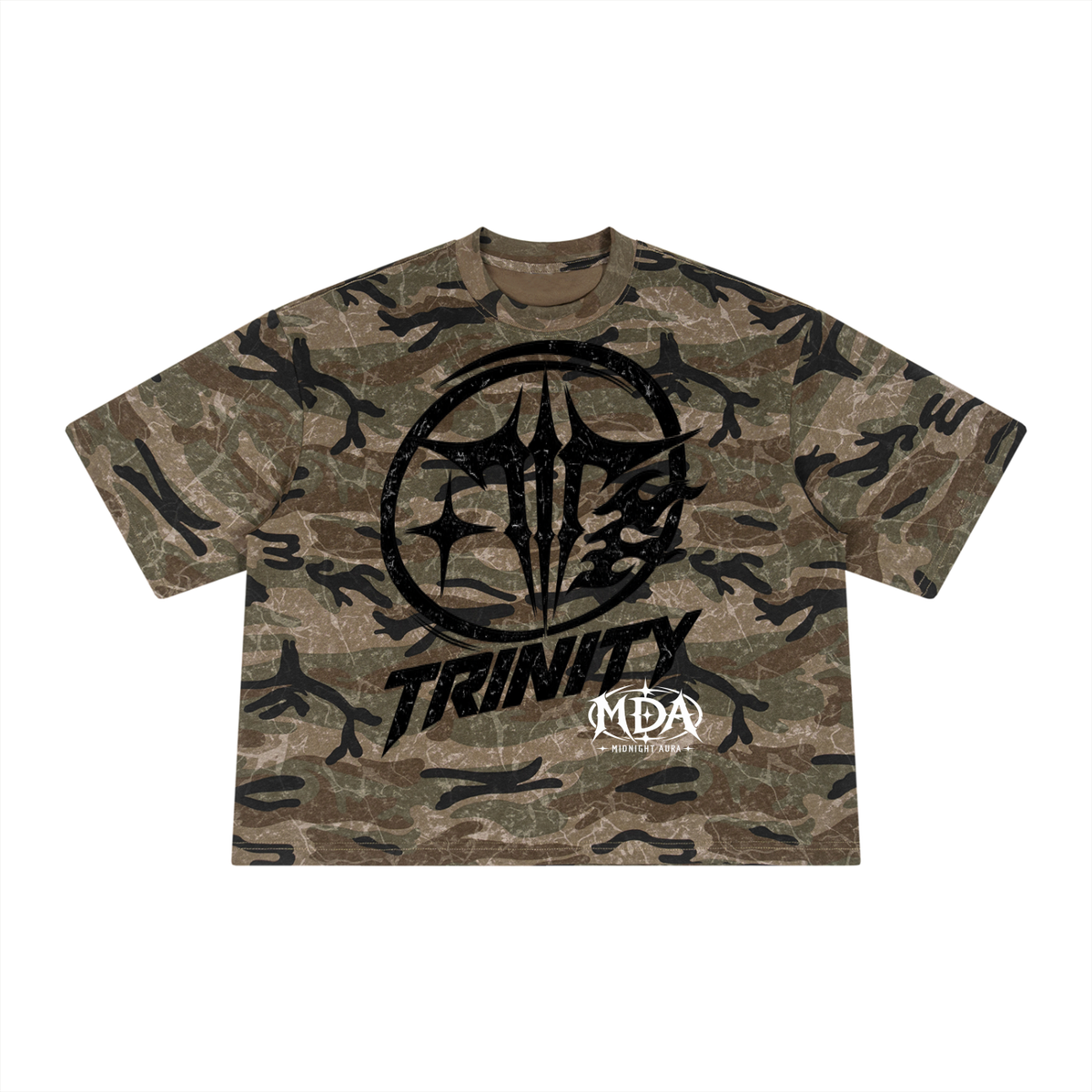 TRINITY Unisex Boxy Camo Print T-Shirt