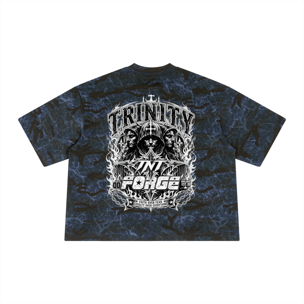 TRINITY Unisex Boxy Camo Print T-Shirt