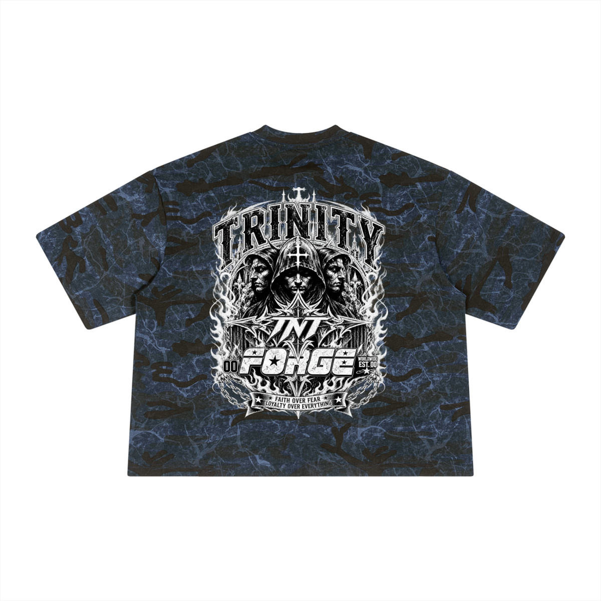 TRINITY Unisex Boxy Camo Print T-Shirt