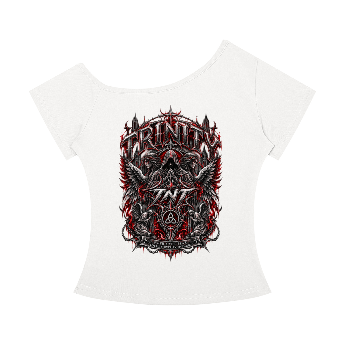 TRINITY Women’s Off-the-Shoulder T-Shirt