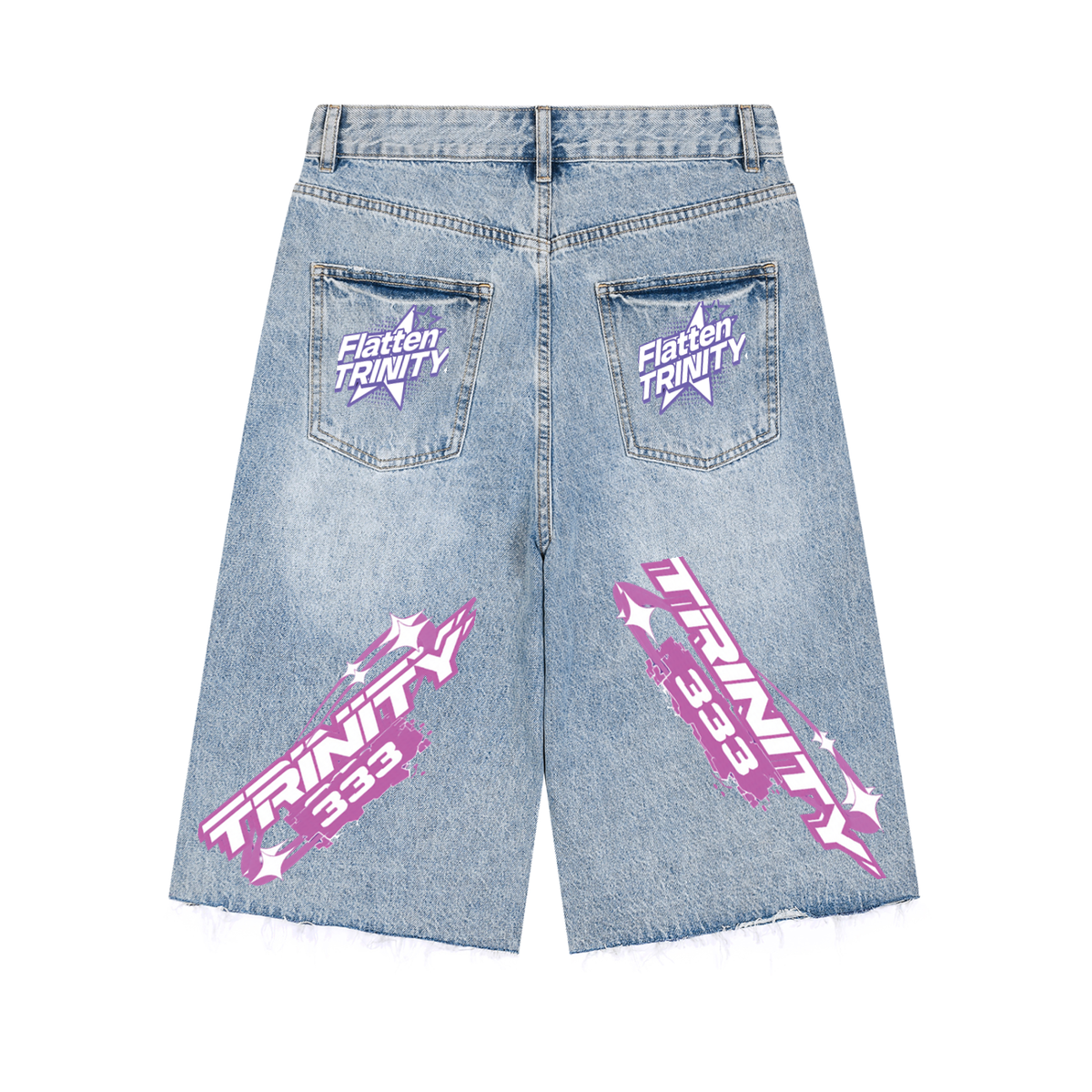 TRINITY Men’s Vintage Wide Leg Denim Shorts