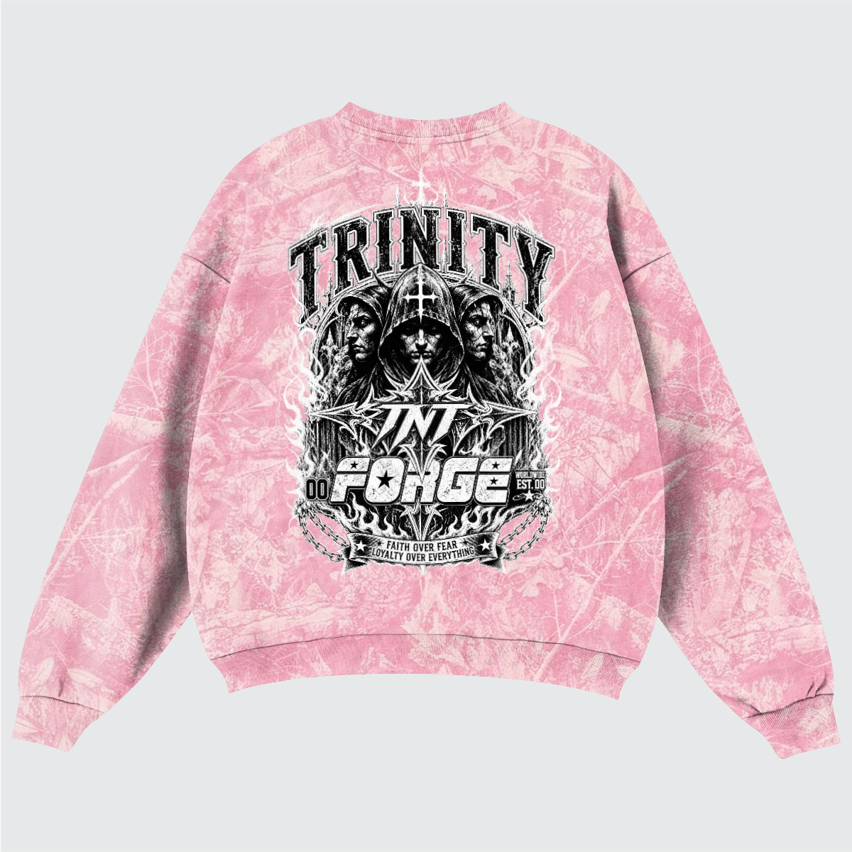 TRINITY Unisex Heavyweight Oversized Camo Fleece Crewneck Sweatshirt (360GSM)