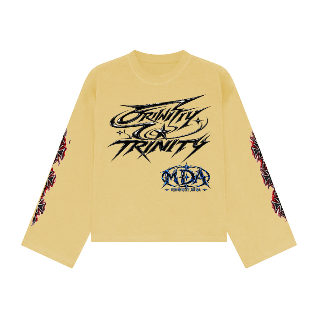 Unisex Heavyweight 100% Combed Cotton Cropped Long-Sleeve T-Shirt (305GSM)