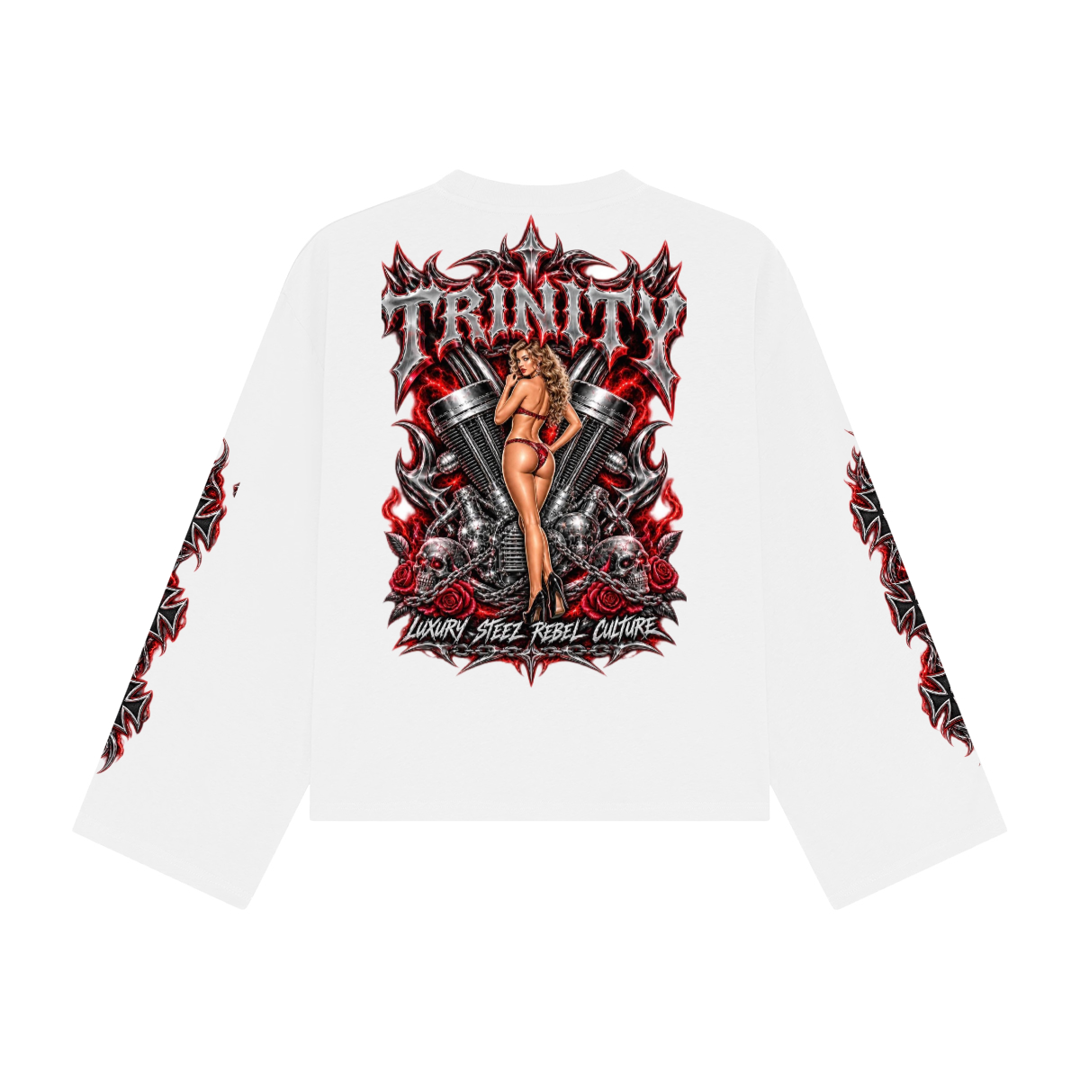Unisex Heavyweight 100% Combed Cotton Cropped Long-Sleeve T-Shirt (305GSM)