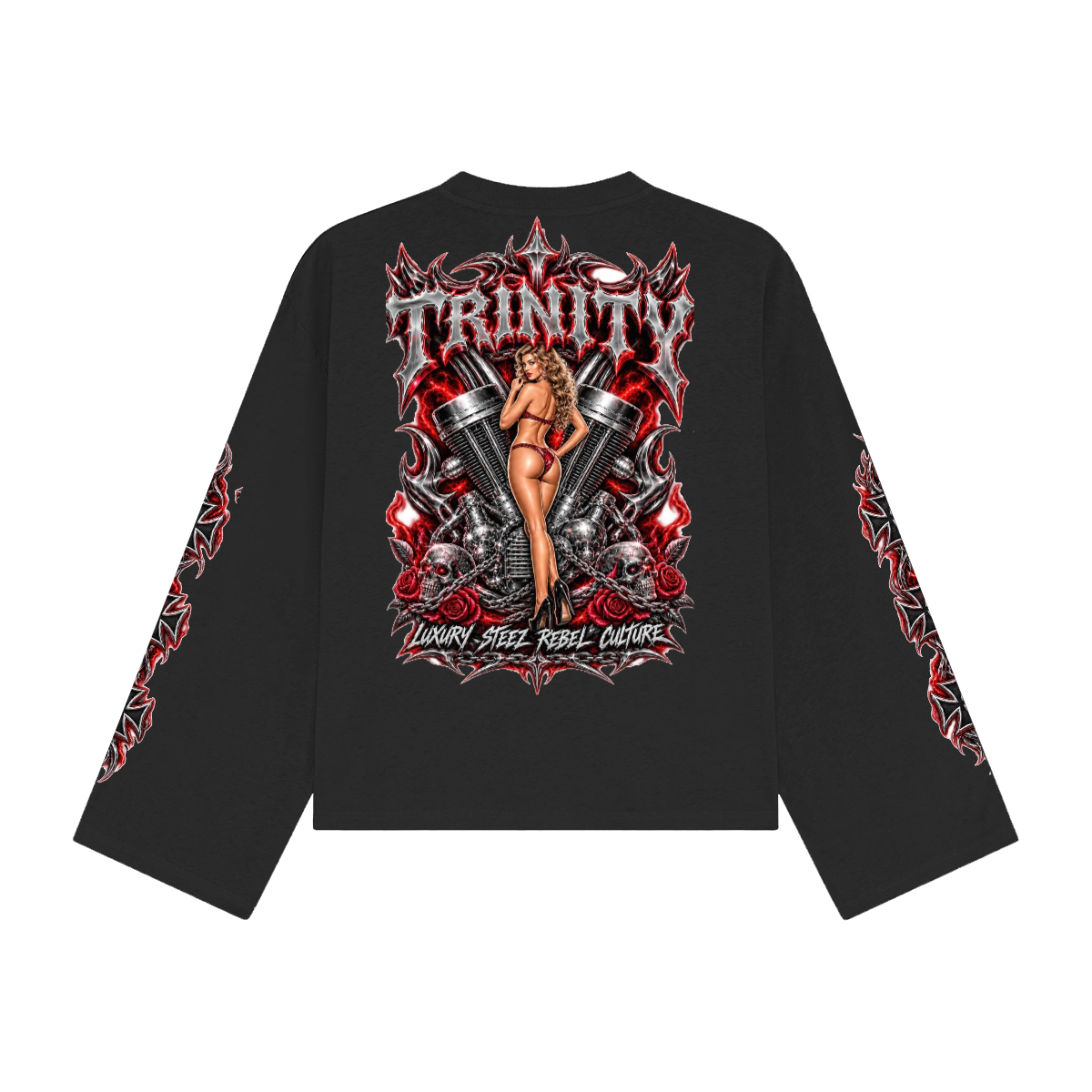 Unisex Heavyweight 100% Combed Cotton Cropped Long-Sleeve T-Shirt (305GSM)