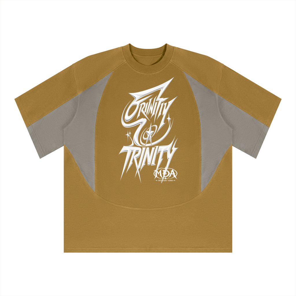 TRINITY X MIDNIGHT AURA Unisex Color Block Paneling T-Shirt