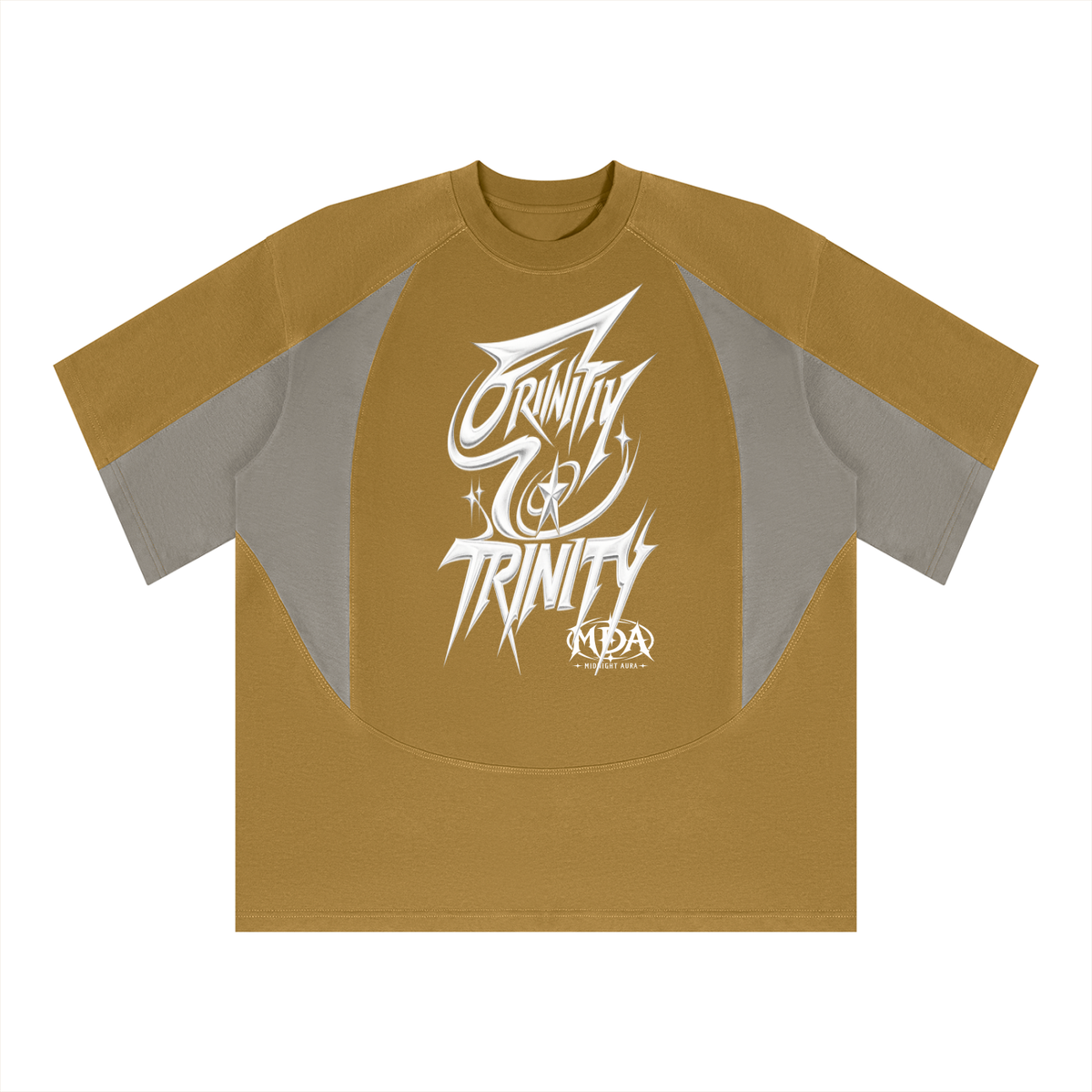 TRINITY X MIDNIGHT AURA Unisex Color Block Paneling T-Shirt