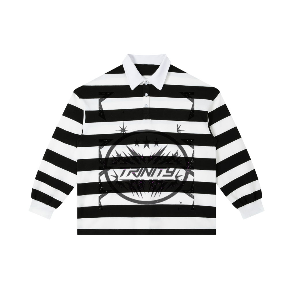 TRINITY Color Block Stripe Polo Shirt