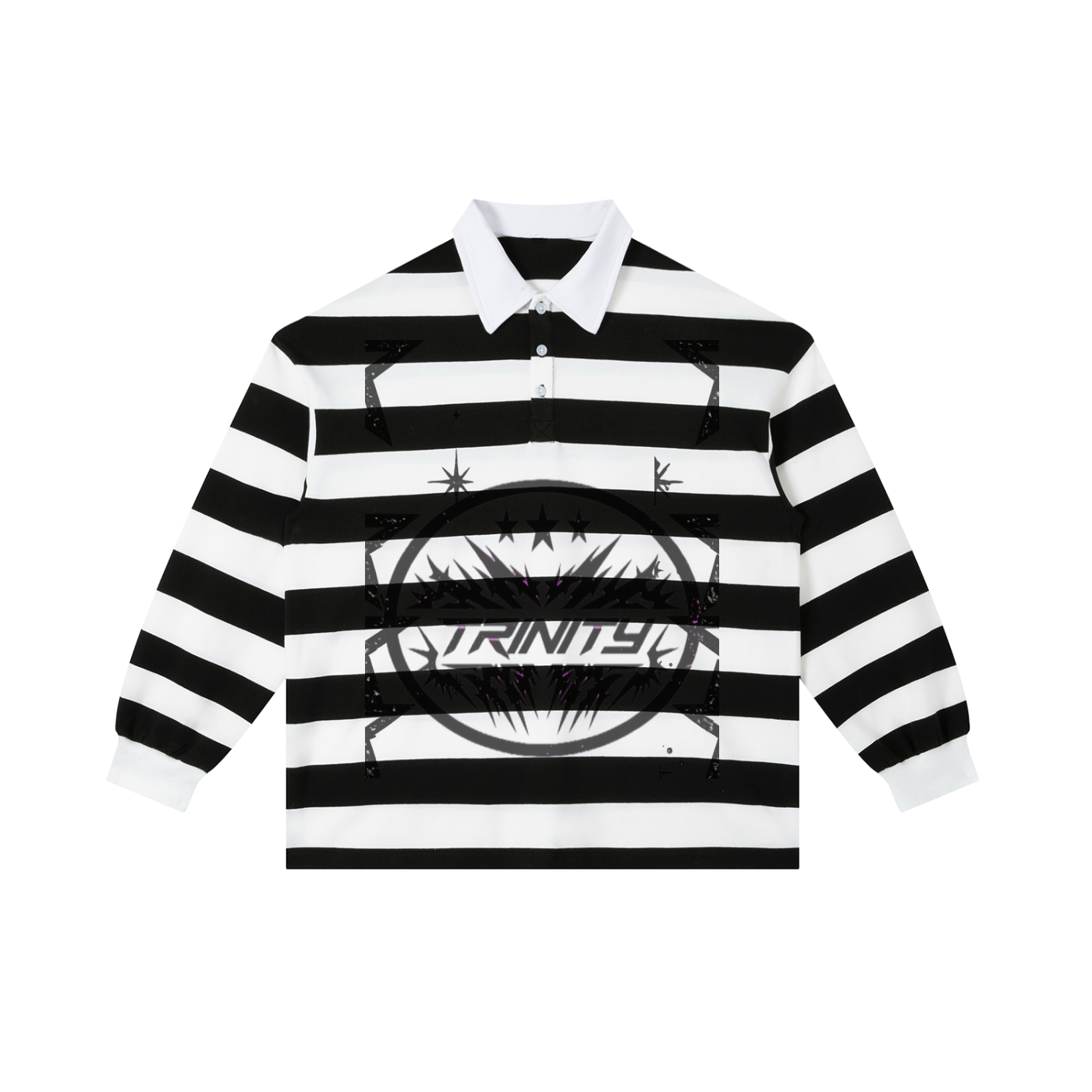 TRINITY Color Block Stripe Polo Shirt