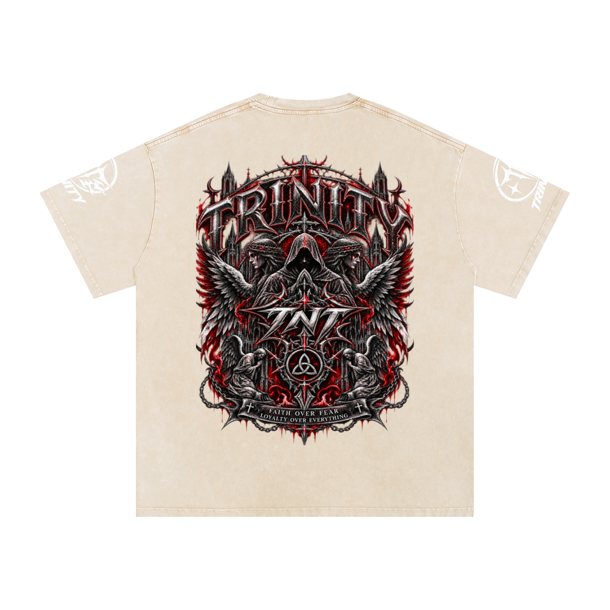 TRINITY Snow Washed Oversized Cotton T-Shirt