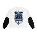 TRINITY Layered Contrast Sleeve Cotton T-Shirt