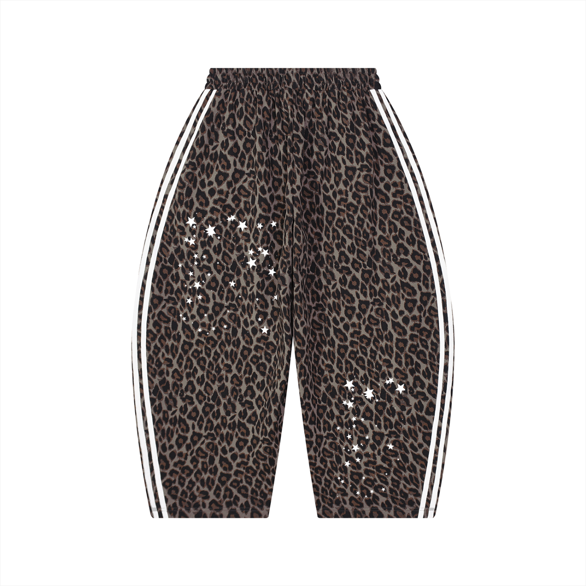 TRINITY X MIDNIGHT AURA Unisex Leopard Barrel Leg Sweatpants