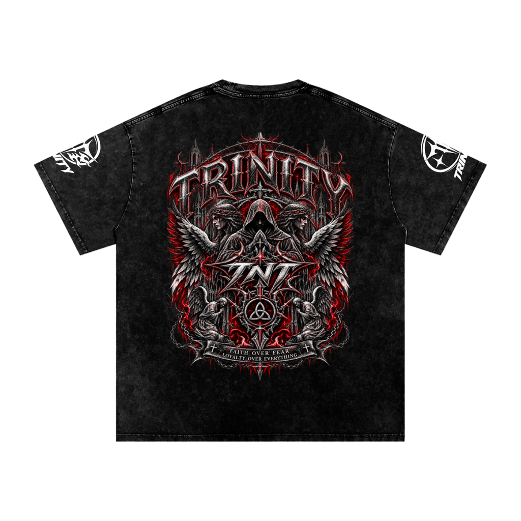 TRINITY Snow Washed Oversized Cotton T-Shirt