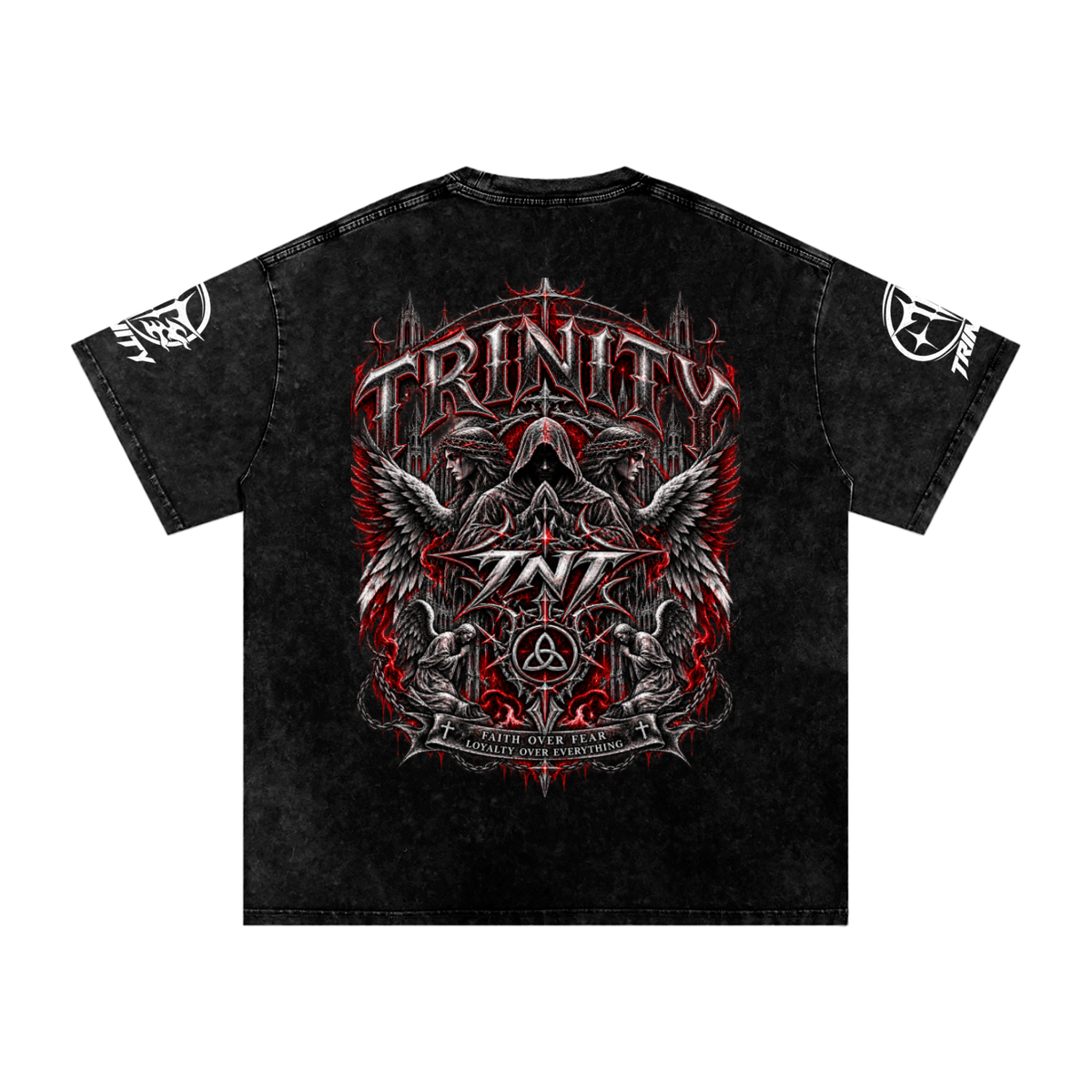 TRINITY Snow Washed Oversized Cotton T-Shirt