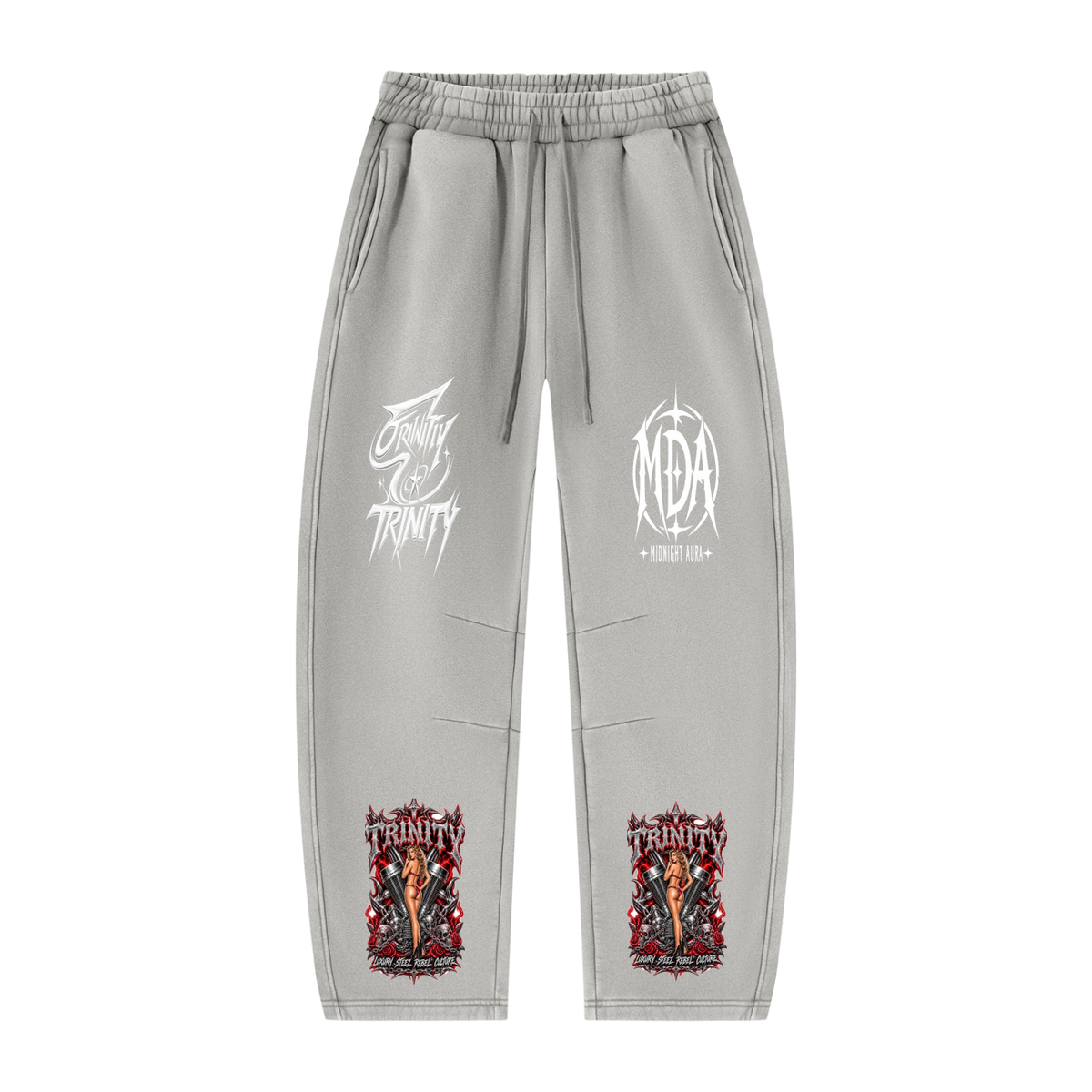 TRINITY Unisex Vintage Wash Barrel Leg Fleece Sweatpants