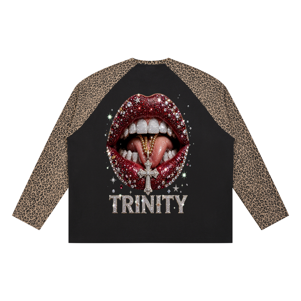 TRINITY Unisex Leopard Panel Raglan Sleeve T-Shirt