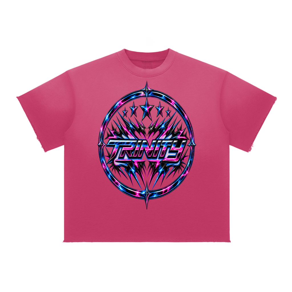 TRINITY MIDNIGHT AURA Sun Fade Raw Edge T-Shirt