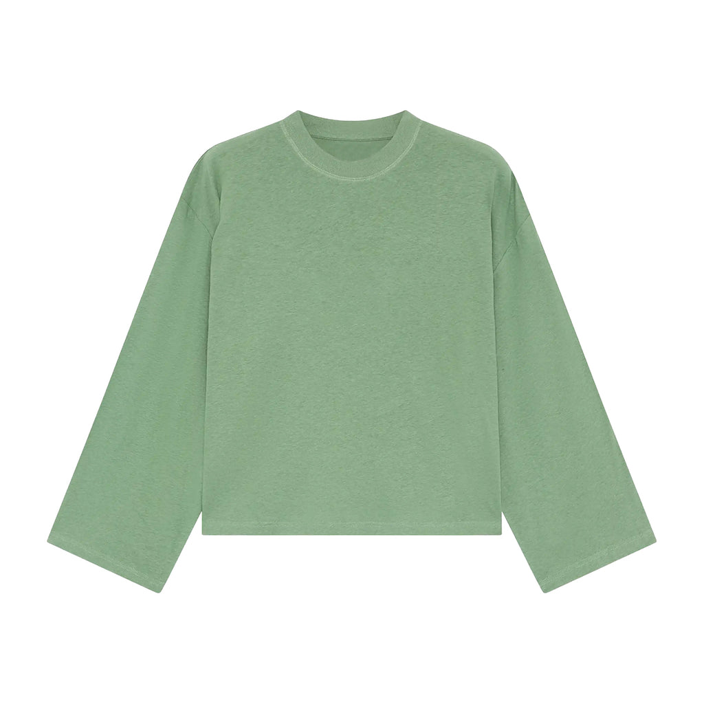 Unisex Heavyweight 100% Combed Cotton Cropped Long-Sleeve T-Shirt (305GSM)