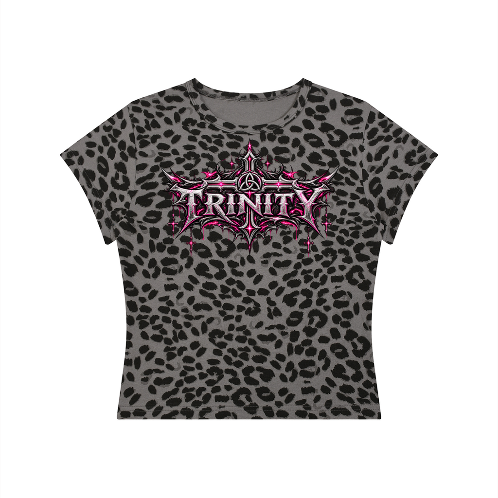 TRINITY Women’s Leopard Print Crop T-Shirt