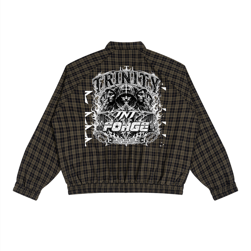 TRINITY Unisex Plaid Full-Zip Track Jacket