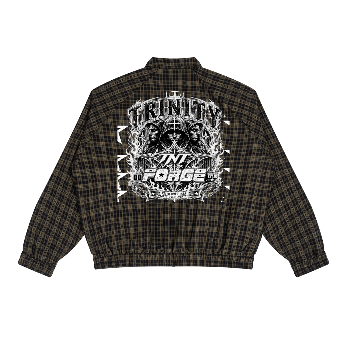 TRINITY Unisex Plaid Full-Zip Track Jacket