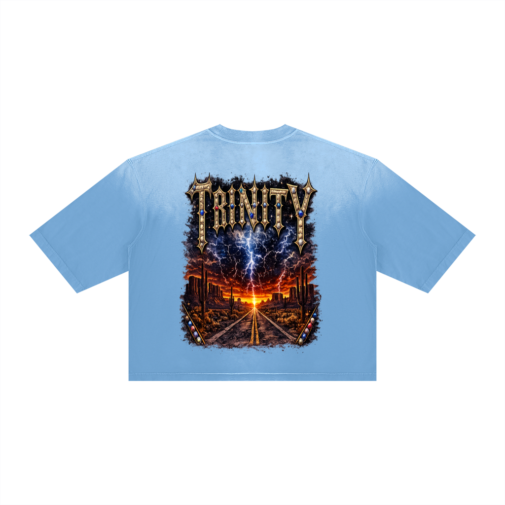 TRINITY Unisex Vintage Wash Sunfade Boxy T-Shirt