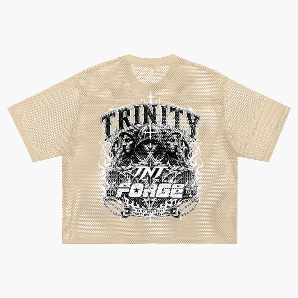 TRINITY See-through Boxy Net T-Shirt