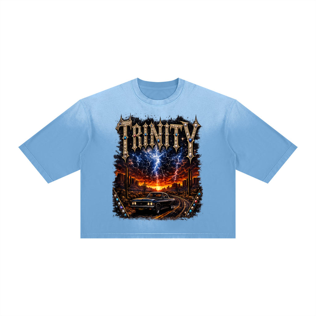 TRINITY Unisex Vintage Wash Sunfade Boxy T-Shirt