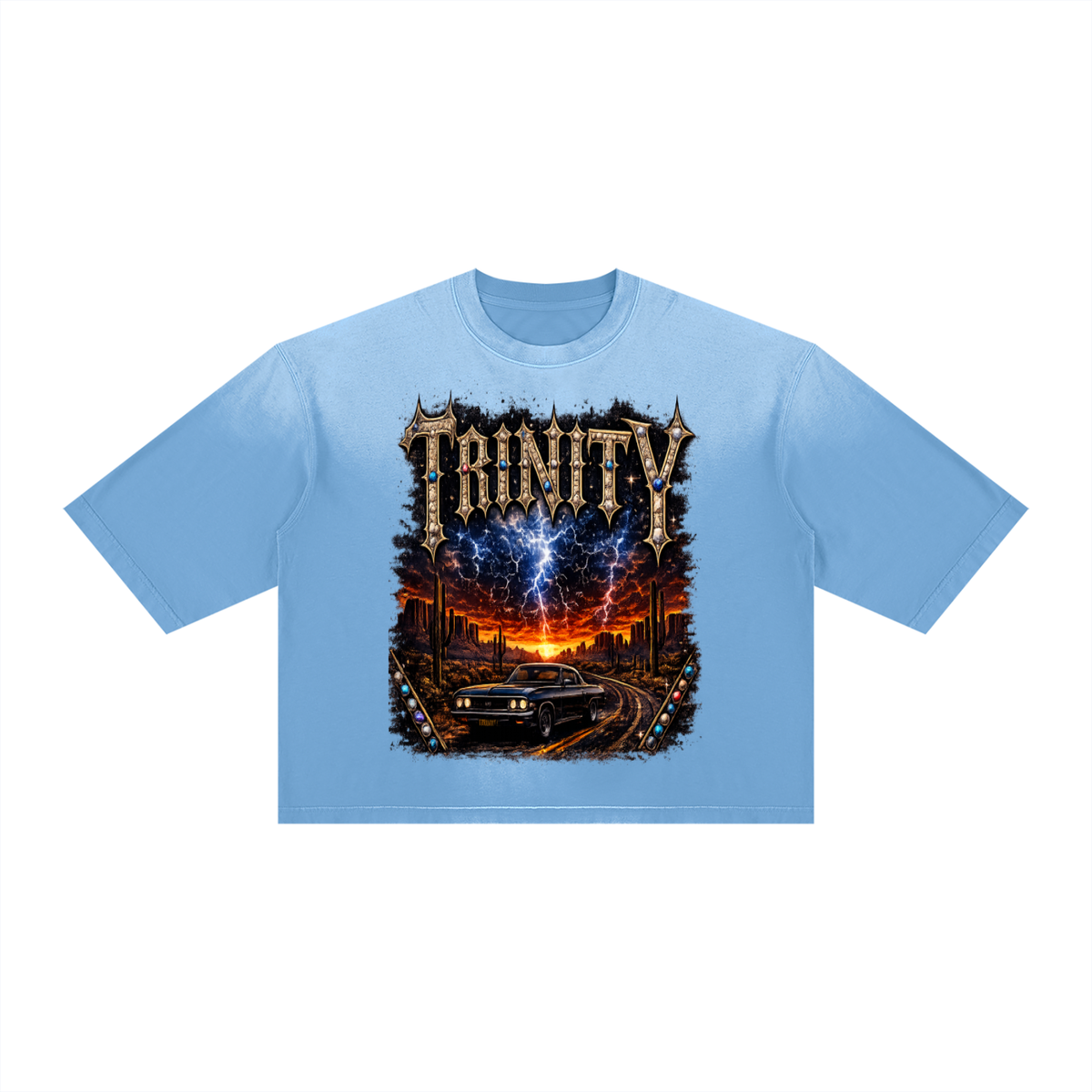 TRINITY Unisex Vintage Wash Sunfade Boxy T-Shirt