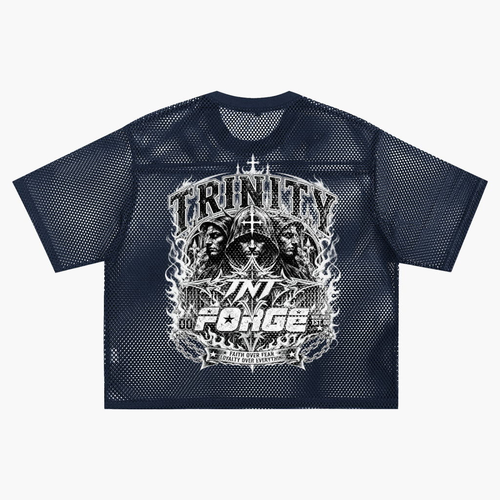 TRINITY See-through Boxy Net T-Shirt