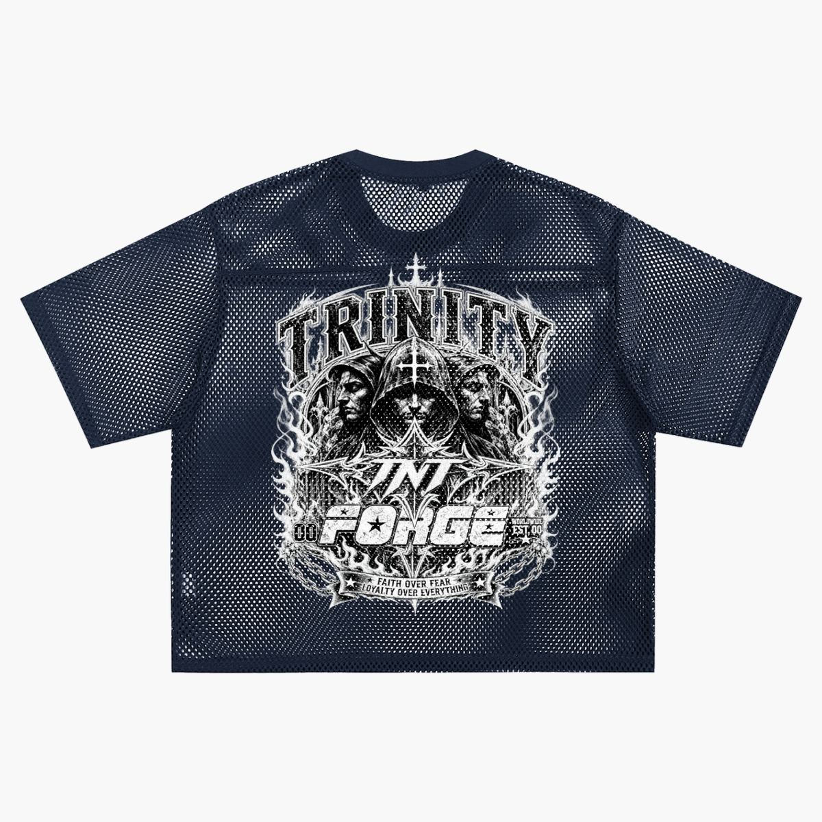 TRINITY See-through Boxy Net T-Shirt