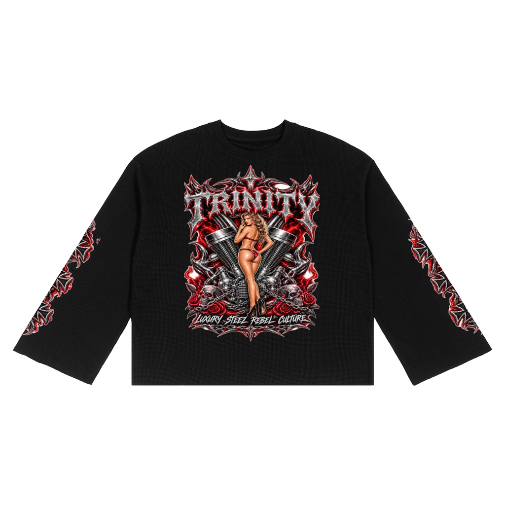 TRINITY Unisex Waffle Raw Edge T-Shirt 2