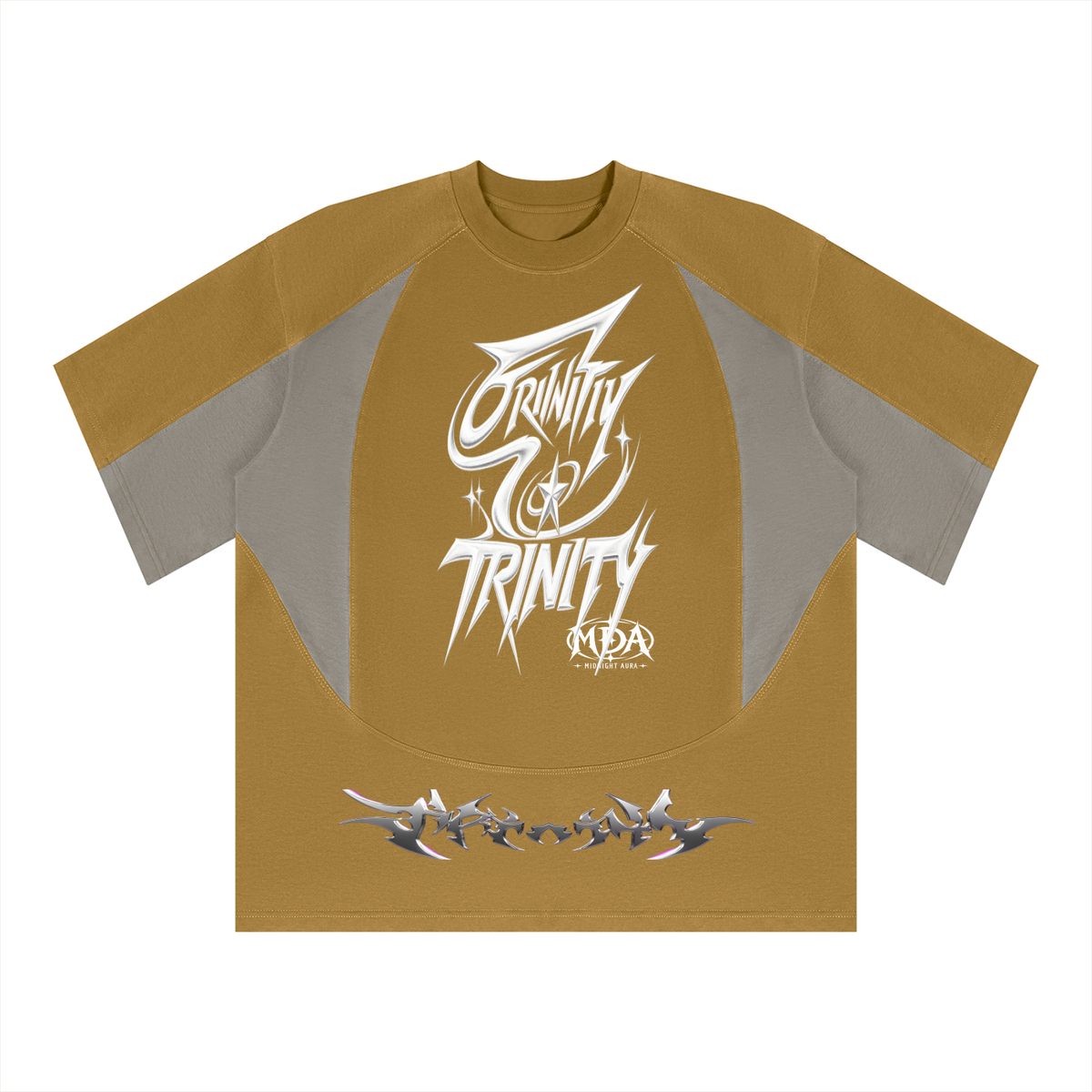 TRINITY X MIDNIGHT AURA Unisex Color Block Paneling T-Shirt