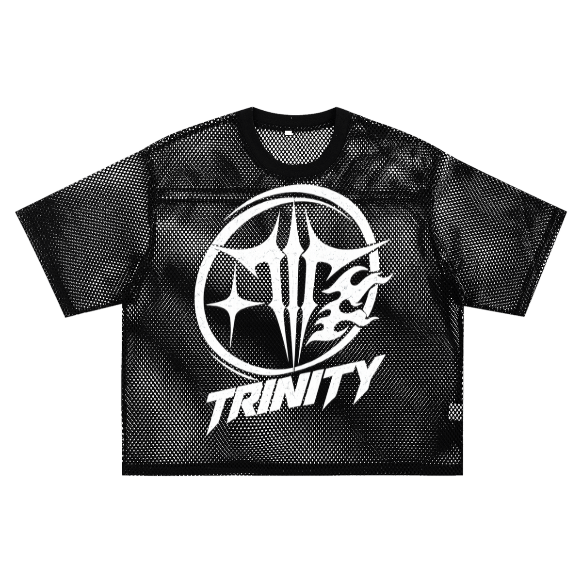 TRINITY See-through Boxy Net T-Shirt